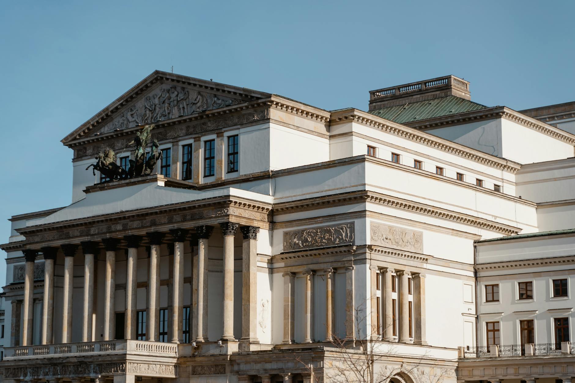 Elegant neoclassical style opera house with historical significance and architectural grandeur.